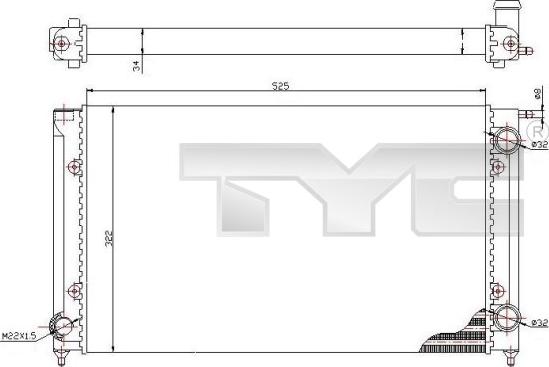 TYC 737-0058 - Радиатор, охлаждане на двигателя vvparts.bg