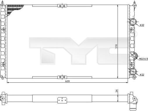 TYC 737-0057 - Радиатор, охлаждане на двигателя vvparts.bg