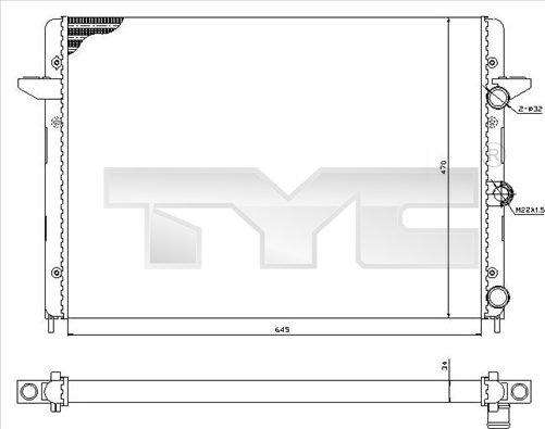 TYC 737-0005 - Радиатор, охлаждане на двигателя vvparts.bg