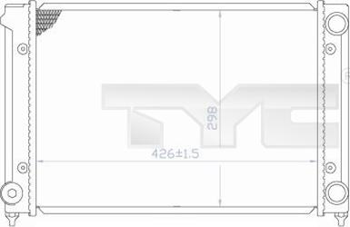 TYC 737-0018 - Радиатор, охлаждане на двигателя vvparts.bg