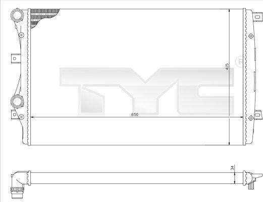 TYC 737-0017-R - Радиатор, охлаждане на двигателя vvparts.bg