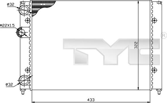 TYC 737-0039 - Радиатор, охлаждане на двигателя vvparts.bg