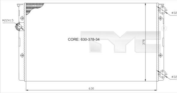 TYC 737-0027 - Радиатор, охлаждане на двигателя vvparts.bg