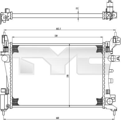 TYC 725-0035 - Радиатор, охлаждане на двигателя vvparts.bg