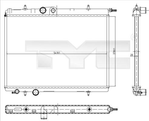 TYC 726-0007 - Радиатор, охлаждане на двигателя vvparts.bg