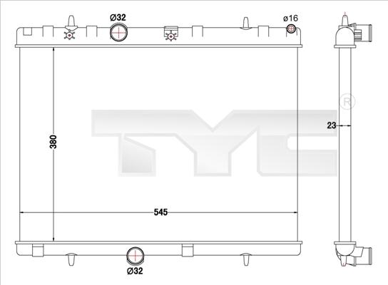 TYC 726-0019-R - Радиатор, охлаждане на двигателя vvparts.bg