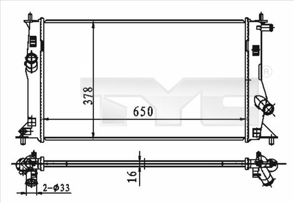 TYC 720-0012 - Радиатор, охлаждане на двигателя vvparts.bg