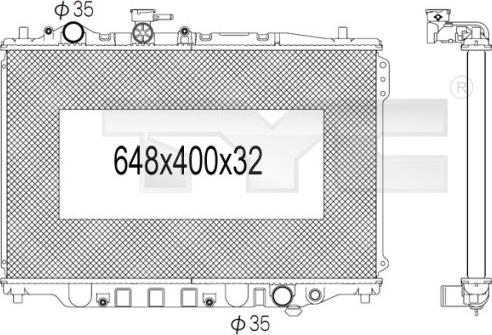 TYC 720-1011 - Радиатор, охлаждане на двигателя vvparts.bg