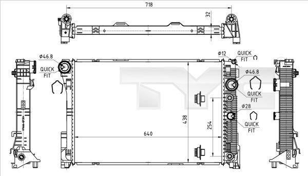 TYC 721-0018 - Радиатор, охлаждане на двигателя vvparts.bg