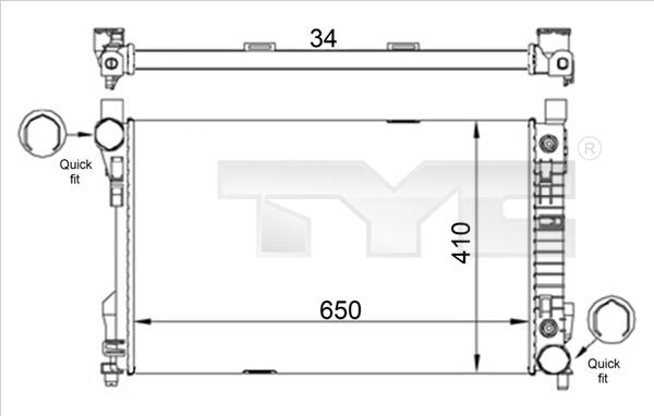 TYC 721-0013-R - Радиатор, охлаждане на двигателя vvparts.bg