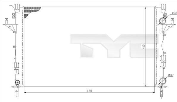 TYC 728-0049-R - Радиатор, охлаждане на двигателя vvparts.bg