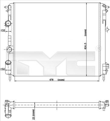 TYC 728-0015 - Радиатор, охлаждане на двигателя vvparts.bg