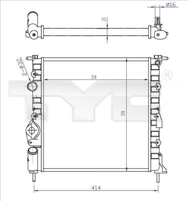 TYC 728-0013-R - Радиатор, охлаждане на двигателя vvparts.bg