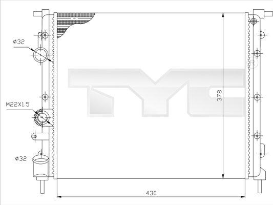 TYC 728-0026 - Радиатор, охлаждане на двигателя vvparts.bg