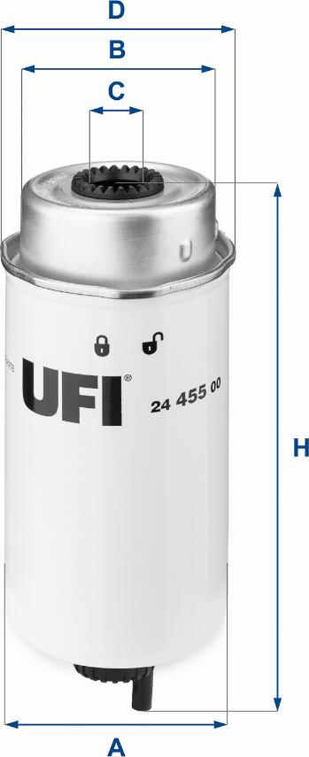 UFI 24.455.00 - Горивен филтър vvparts.bg