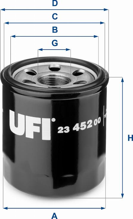 UFI 23.452.00 - Маслен филтър vvparts.bg