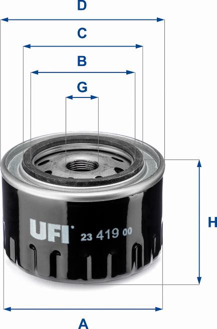 UFI 23.419.00 - Маслен филтър vvparts.bg