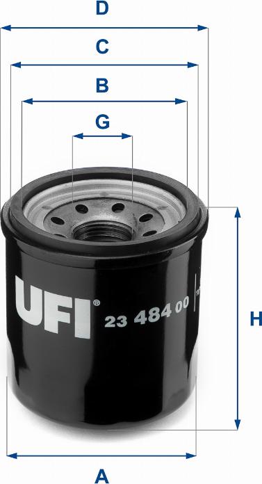 UFI 23.484.00 - Маслен филтър vvparts.bg