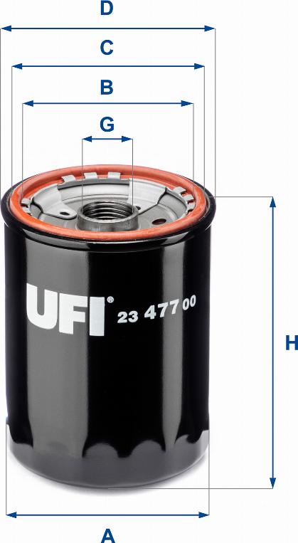 UFI 23.477.00 - Маслен филтър vvparts.bg