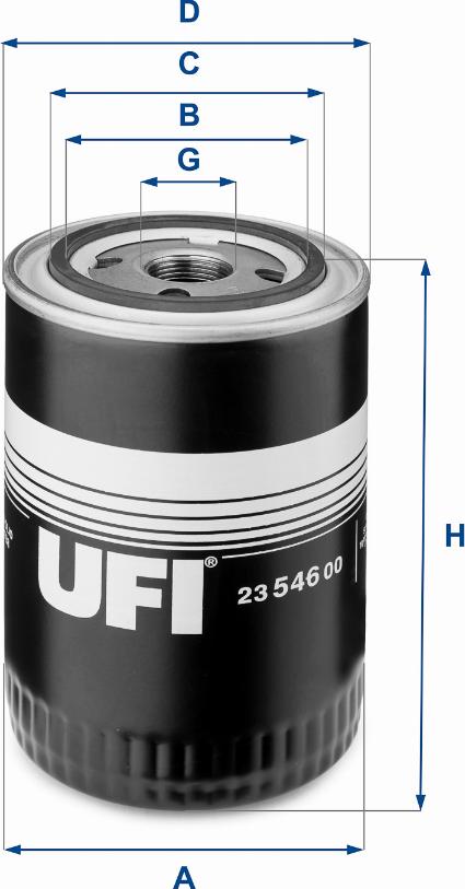 UFI 23.546.00 - Маслен филтър vvparts.bg