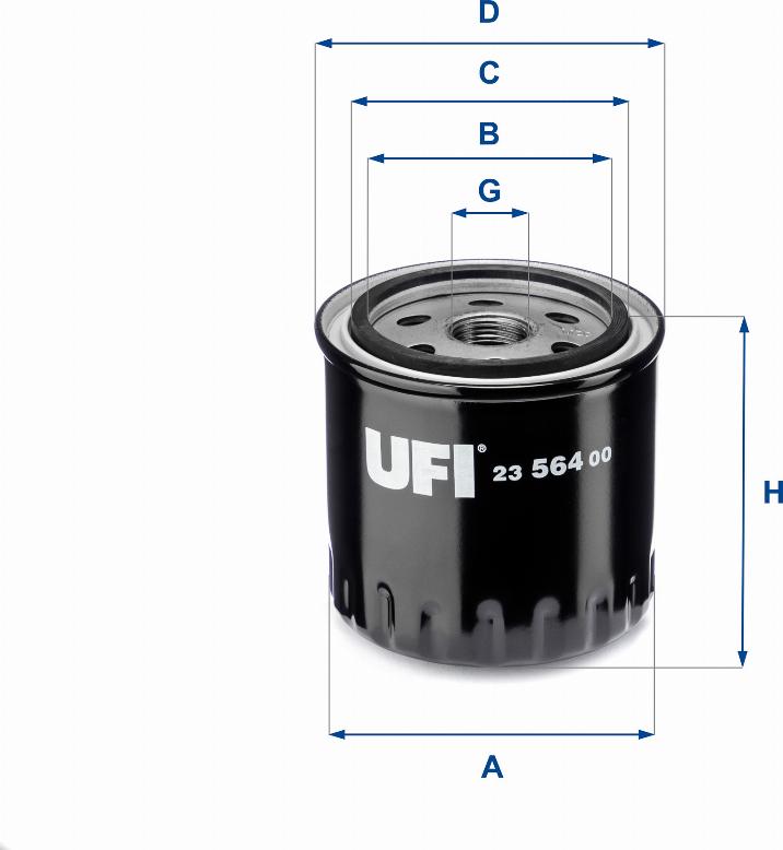 UFI 23.564.00 - Маслен филтър vvparts.bg