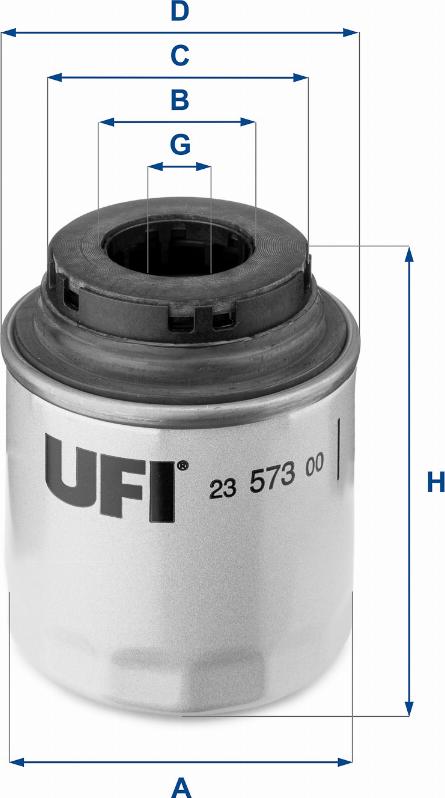 UFI 23.573.00 - Маслен филтър vvparts.bg