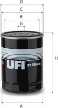 UFI 23.654.00 - Маслен филтър vvparts.bg