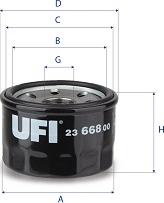 UFI 23.668.00 - Маслен филтър vvparts.bg