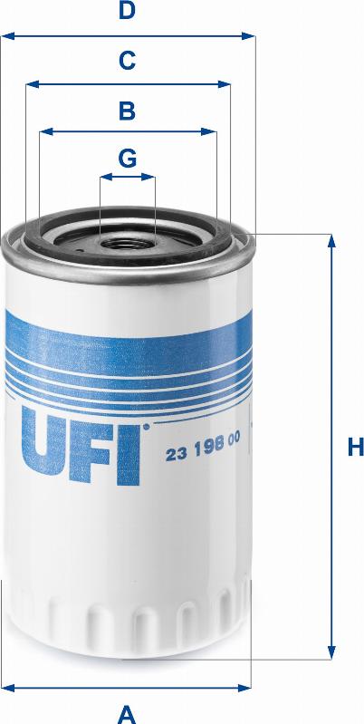 UFI 23.198.00 - Маслен филтър vvparts.bg