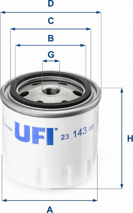 UFI 23.143.00 - Маслен филтър vvparts.bg