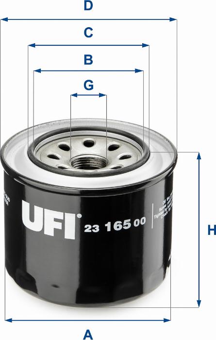 UFI 23.165.00 - Маслен филтър vvparts.bg