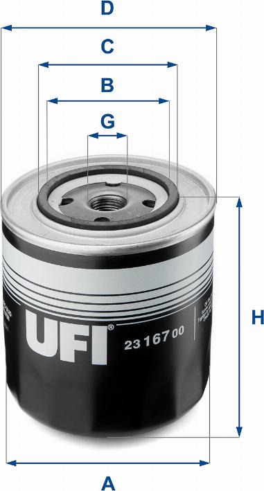 UFI 23.167.00 - Маслен филтър vvparts.bg