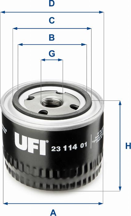 UFI 23.114.01 - Маслен филтър vvparts.bg