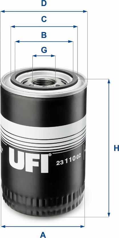 UFI 23.110.02 - Маслен филтър vvparts.bg