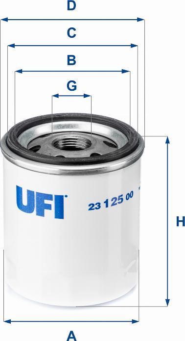 UFI 23.125.00 - Маслен филтър vvparts.bg