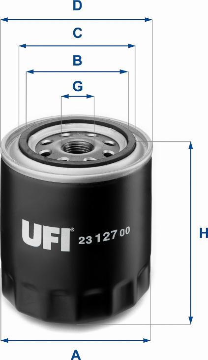 UFI 23.127.00 - Маслен филтър vvparts.bg