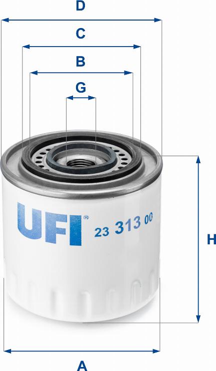 UFI 23.313.00 - Маслен филтър vvparts.bg