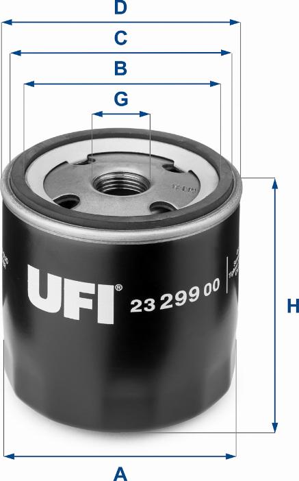 UFI 23.299.00 - Маслен филтър vvparts.bg