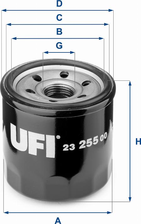 UFI 23.255.00 - Маслен филтър vvparts.bg