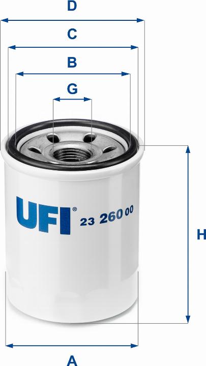 UFI 23.260.00 - Маслен филтър vvparts.bg