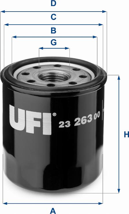 UFI 23.263.00 - Маслен филтър vvparts.bg