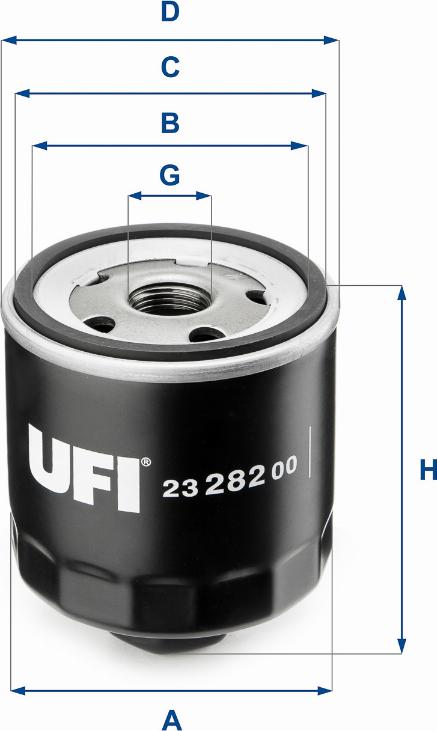 UFI 23.282.00 - Маслен филтър vvparts.bg