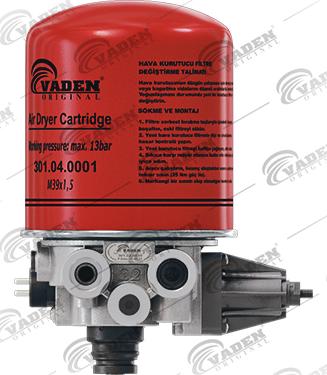 VADEN ORIGINAL 301.02.0039 - Изсушител на въздуха, пневматична система vvparts.bg