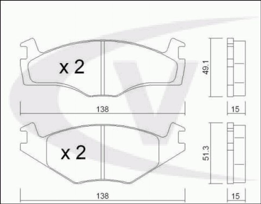 VAICO V1081001 - Комплект спирачно феродо, дискови спирачки vvparts.bg