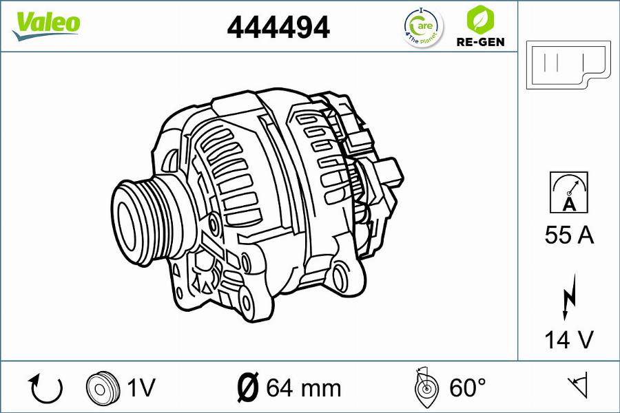 Valeo 444494 - Генератор vvparts.bg