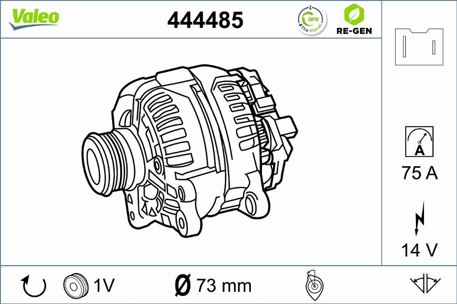 Valeo 444485 - Генератор vvparts.bg