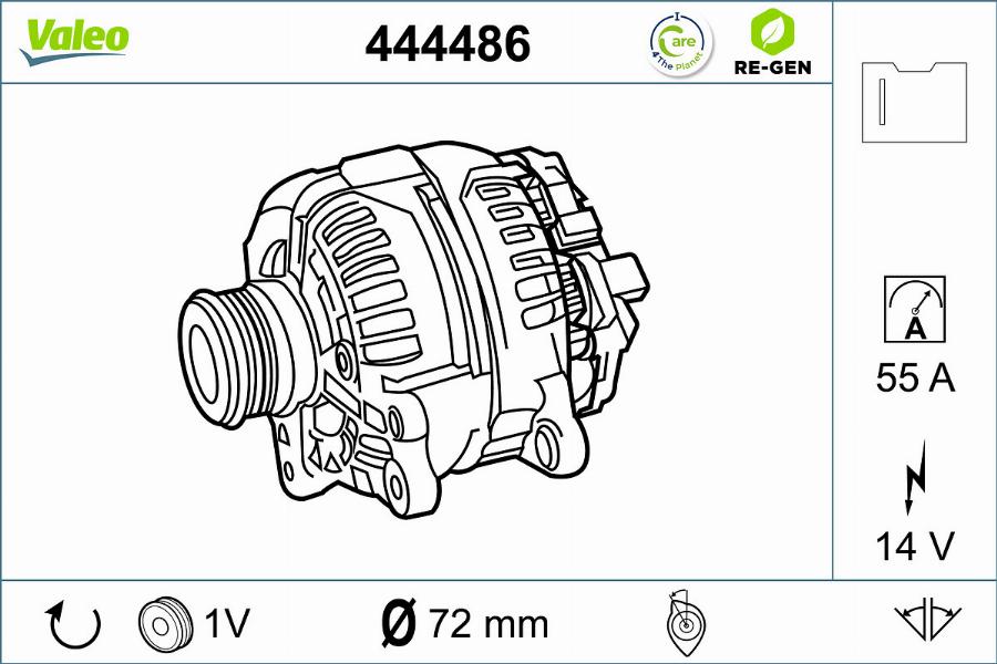 Valeo 444486 - Генератор vvparts.bg