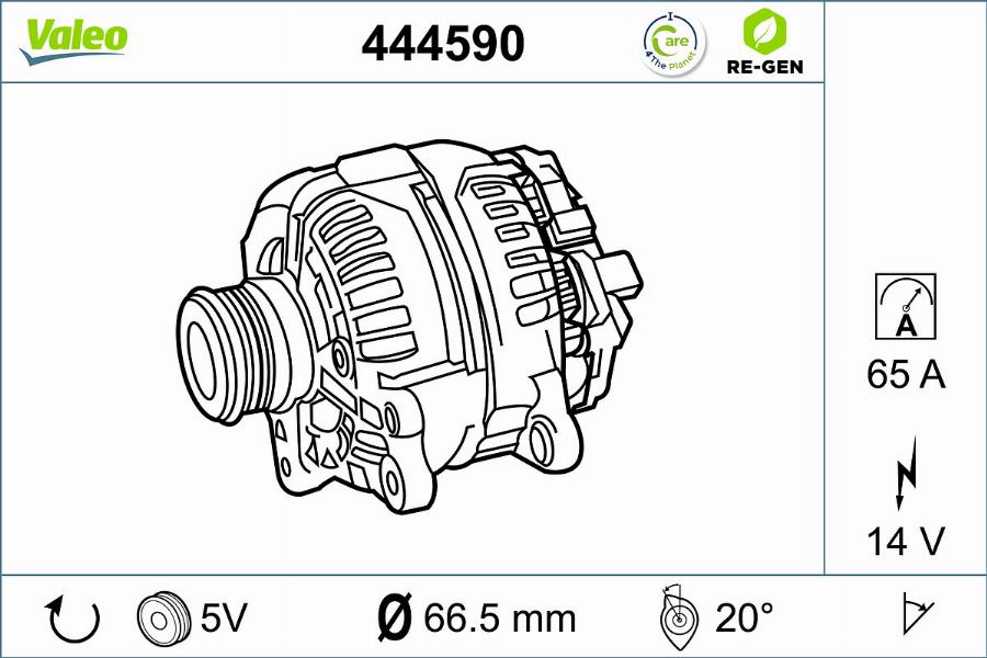 Valeo 444590 - Генератор vvparts.bg