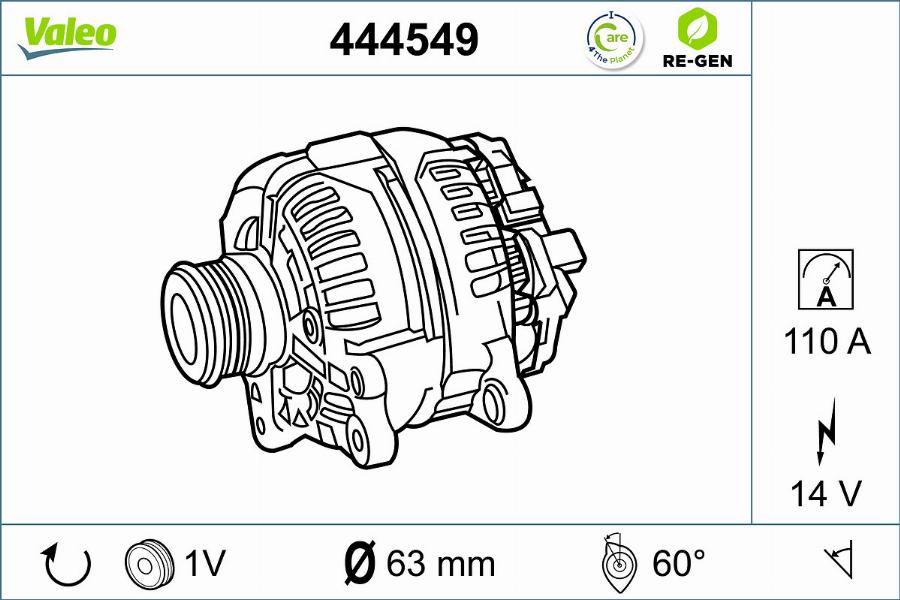 Valeo 444549 - Генератор vvparts.bg