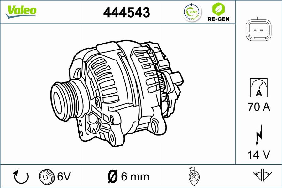 Valeo 444543 - Генератор vvparts.bg